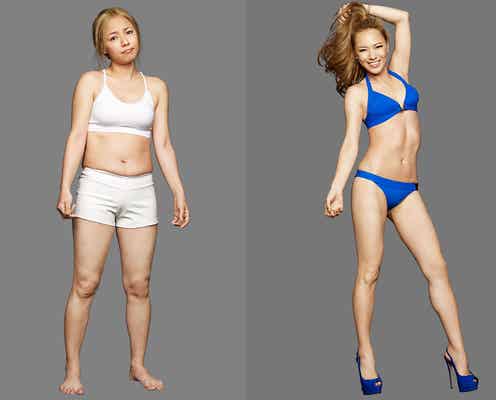 MAX・LINA、体重6.5キロ&ウエスト9センチ減で変身 「ライザップ」新CMで13年ぶり水着姿