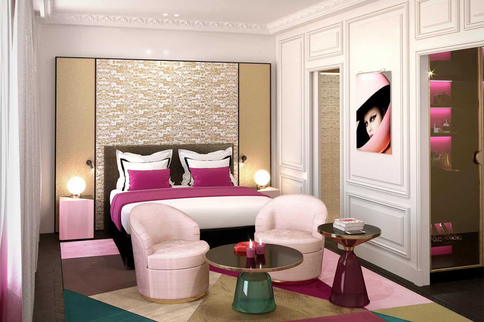 フォション初のホテル「フォション ロテル パリ」開業、世界観が光るローズピンクに色づく空間