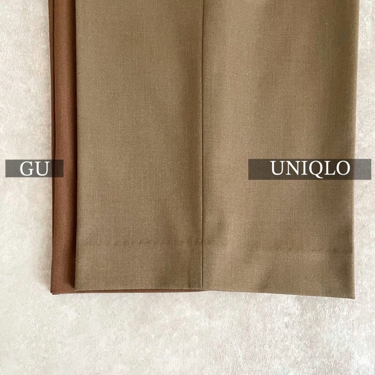 ユニクロGUタックワイドパンツ　裾幅比較