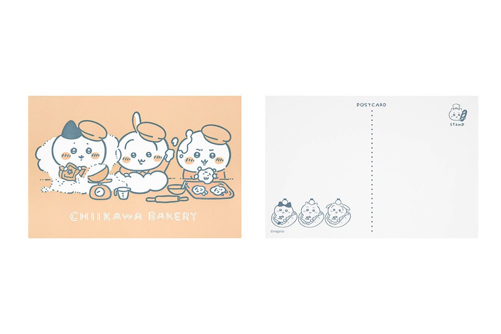 活版ポストカード（パン作りなトリオ）（C）nagano