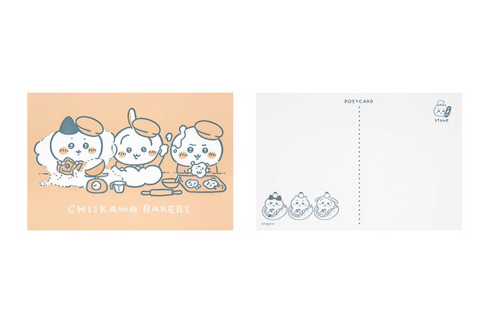 活版ポストカード(パン作りなトリオ)(C)nagano
