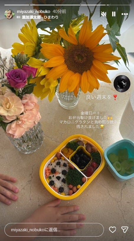 宮崎宣子Instagramストーリーズより