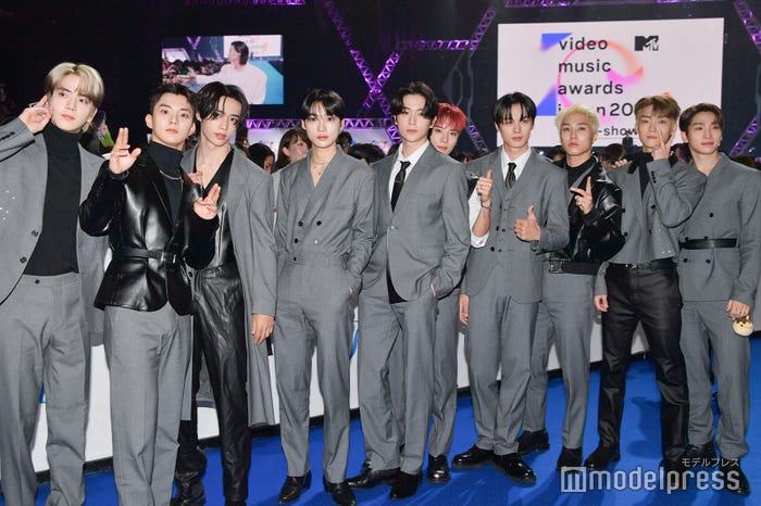 (左から)ヨンフン、キュー、ソヌ、ニュー、ヒョンジェ、エリック、ジュヨン、ジェイコブ、ケビン、サンヨン/THE BOYZ(C)モデルプレス※チュ ハンニョンは欠席