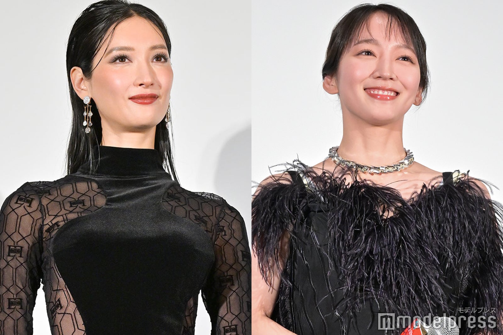 菜々緒＆吉岡里帆、美ボディ大胆披露のドレス姿で登場 素肌見せに視線集中 ＜怪物の木こり＞
