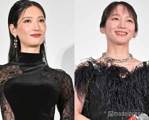 菜々緒&吉岡里帆、美ボディ大胆披露のドレス姿で登場 素肌見せに視線集中 <怪物の木こり>