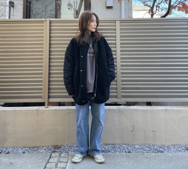 黒ボアジャケット