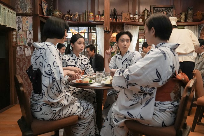 片山友希、趣里、清水くるみ、伊原六花「ブギウギ」第19話(C)NHK