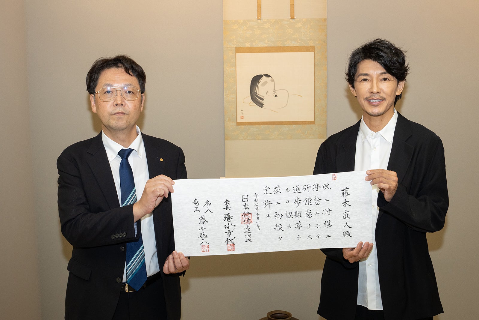 森下卓常務理事、藤木直人（C）AbemaTV, Inc.