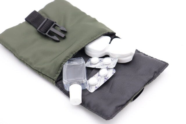 中わたスクエアマルチポーチ　小物入れ