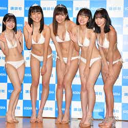 （左から）早川渚紗、後藤真桜、新井遥、菊地姫奈、大槻りこ （C）モデルプレス