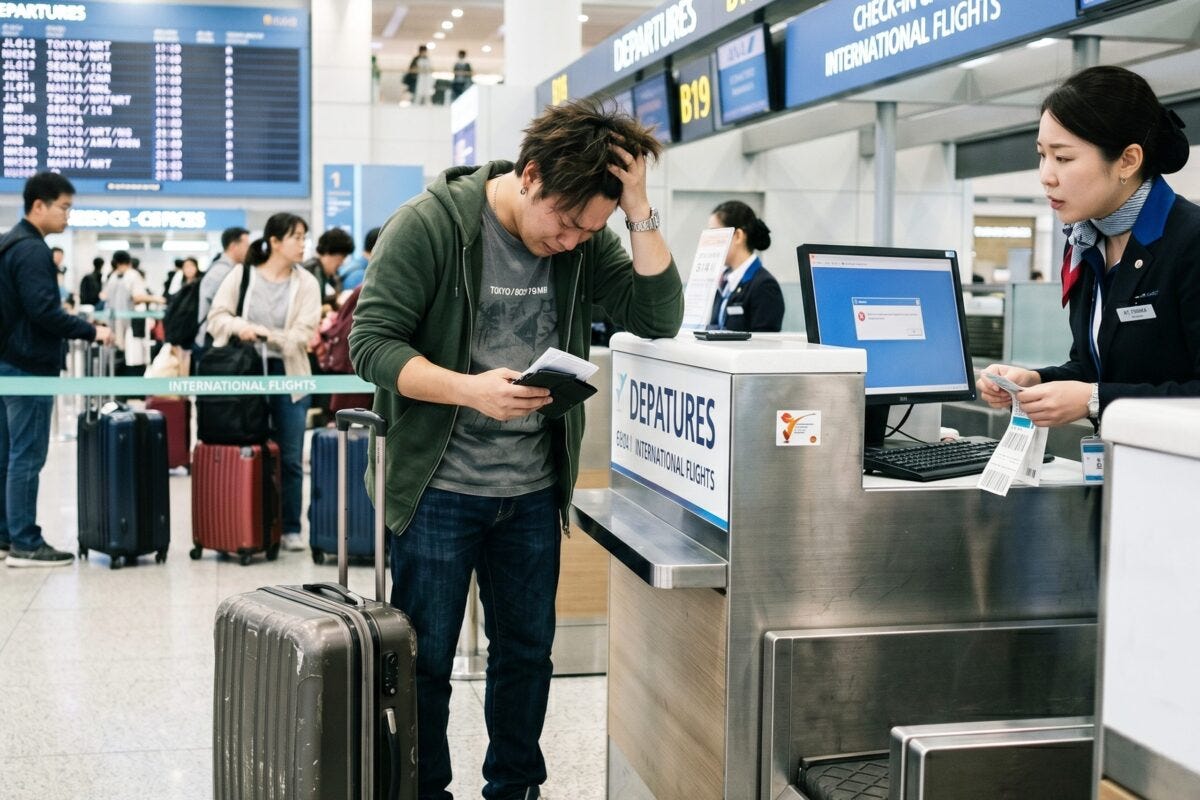 空港トラブル・飛行機・パスポート紛失