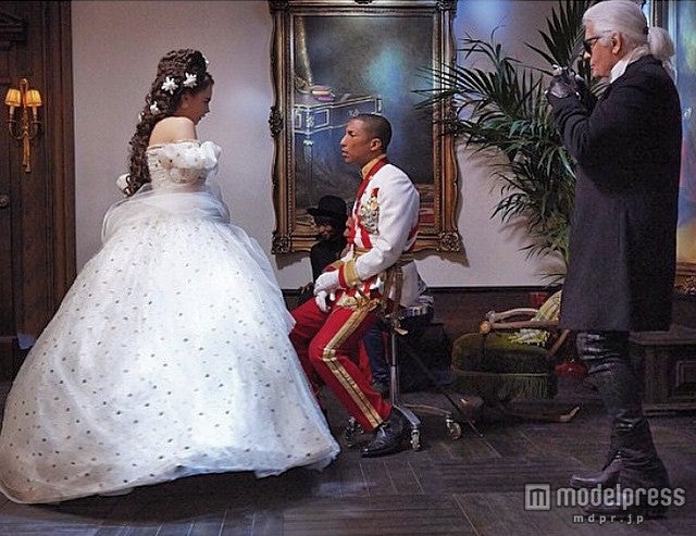 カーラ・デルヴィーニュとファレル・ウィリアムス。Cara Delevingne Insatagramより