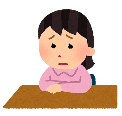 悩む女の子のイラスト