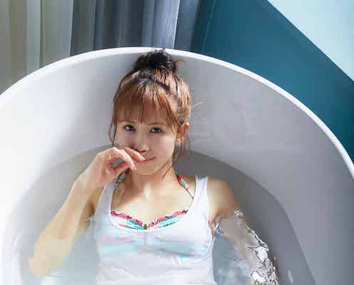 K‐1菅原美優、美脚輝く 濡れビキニ姿で魅了