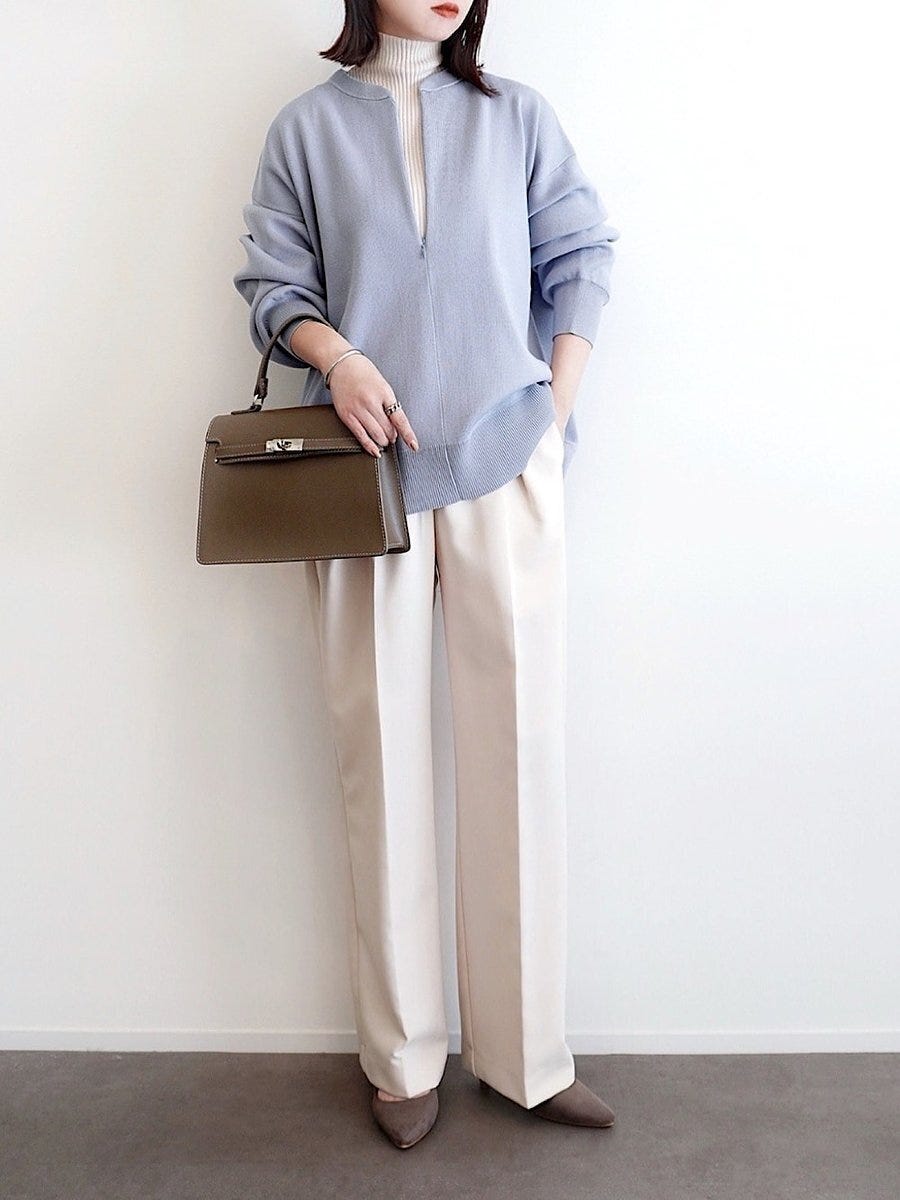 白ワイドパンツコーデ3