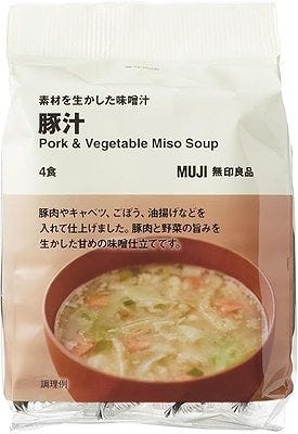 無印の素材を生かした味噌汁　豚汁のパッケージ