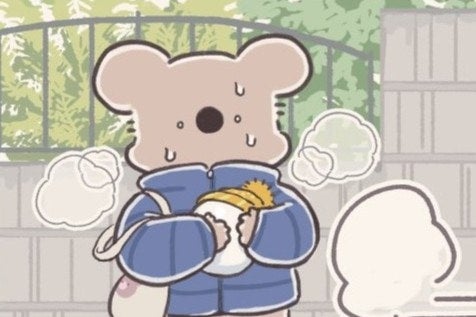 道に落し物が！ 大きな卵を手にあたふたするコアラがかわいい【コアラ絵日記4 #17】