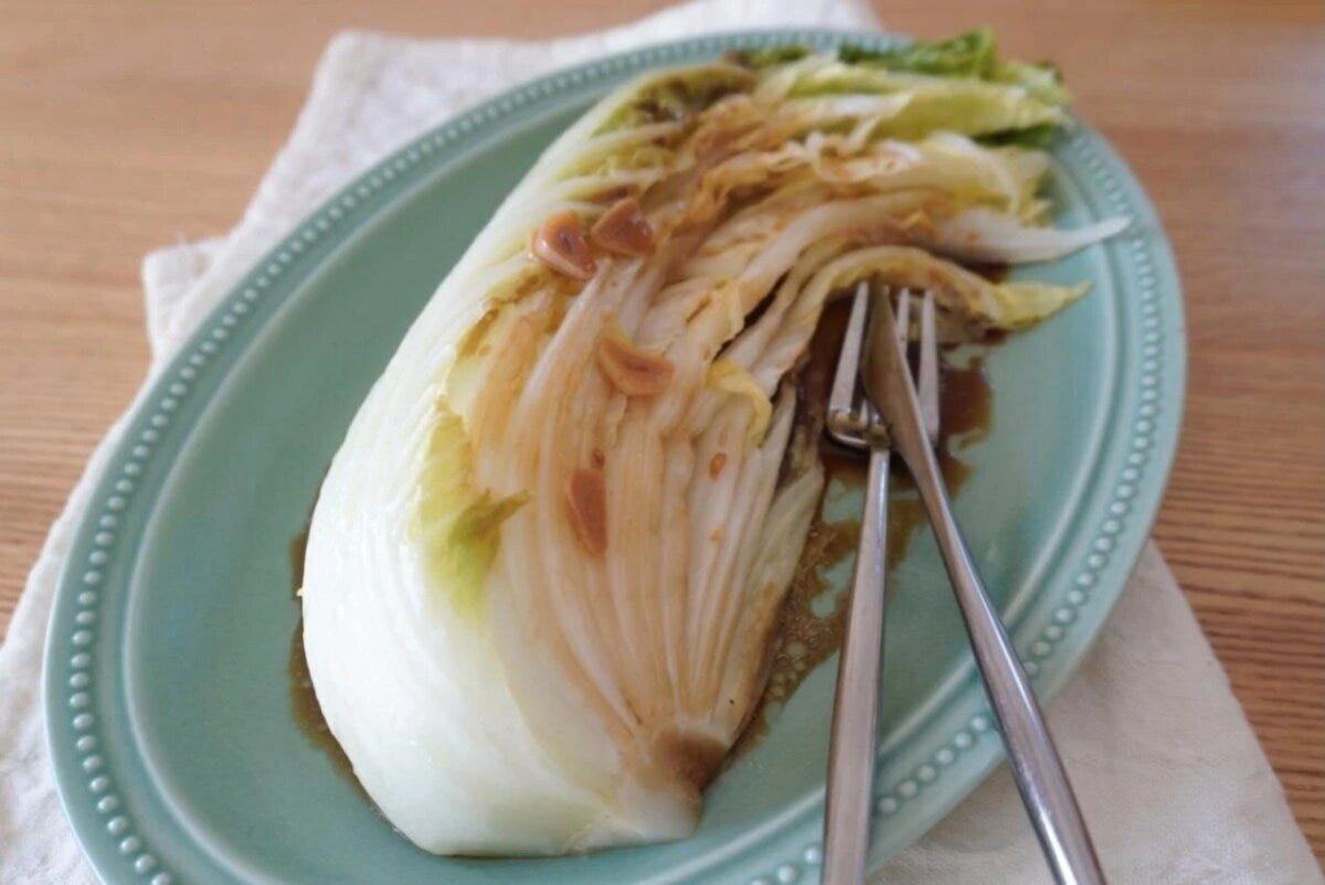 白菜のオイル蒸しステーキ