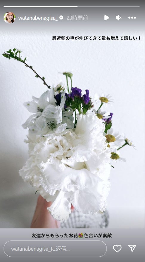 渡邊渚アナInstagramストーリーズより