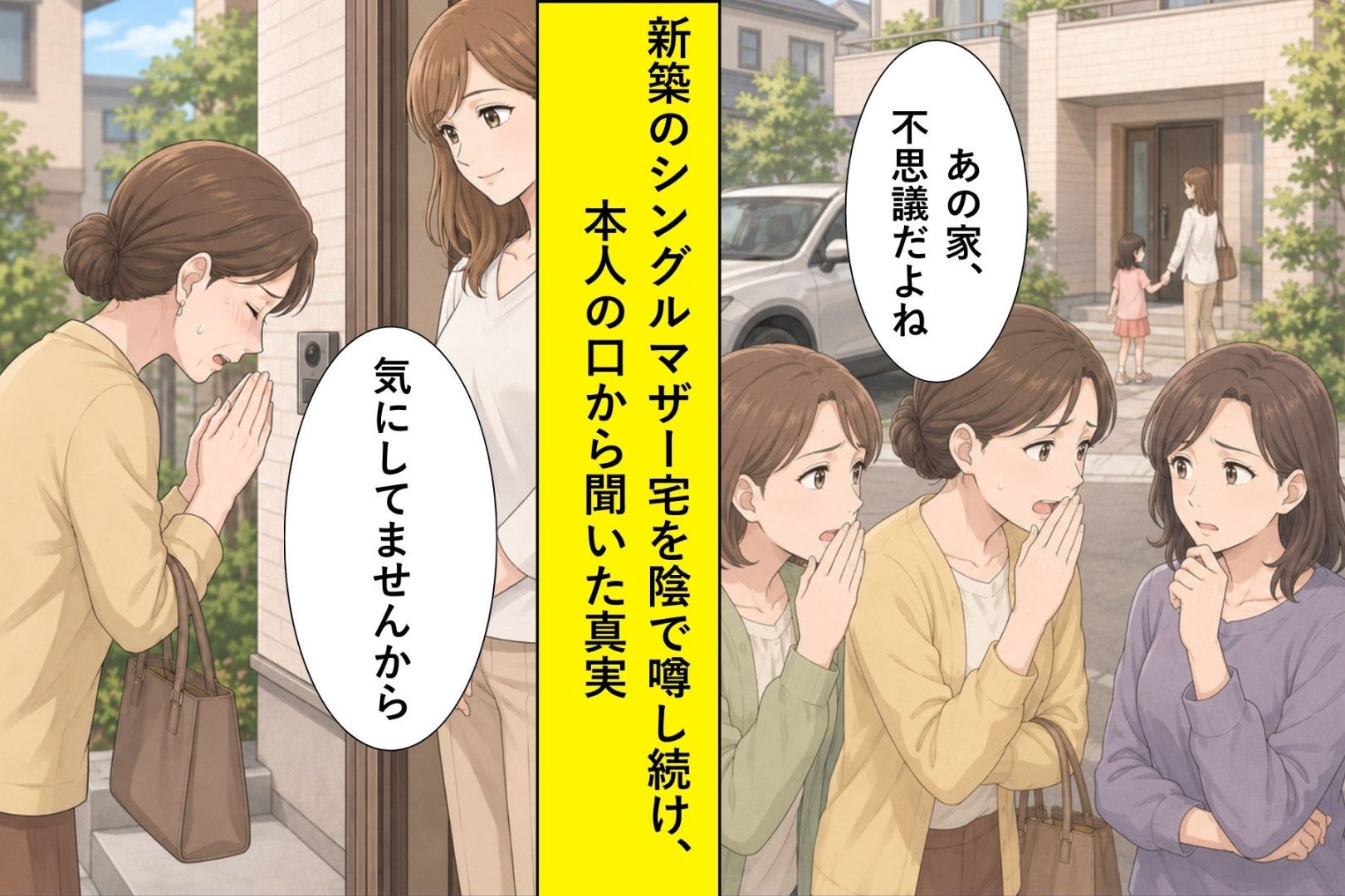 新築のシングルマザー宅を陰で噂し続けた私が、町内会で本人の口から聞いた現実