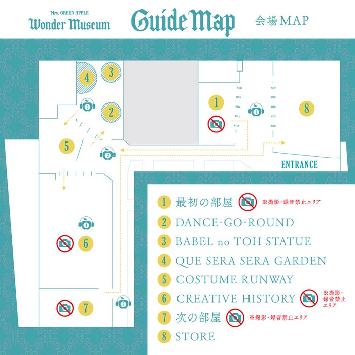 Mrs. GREEN APPLE「Wonder Museum」福岡会場マップ(提供写真)
