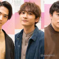 モデルプレスのインタビューに応じた（左から）甲斐翔真、小関裕太、富田健太郎 （C）モデルプレス