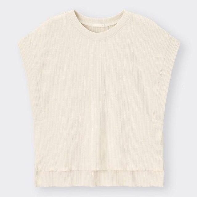 GU　セットアップ　トップス　リブフレンチスリーブ