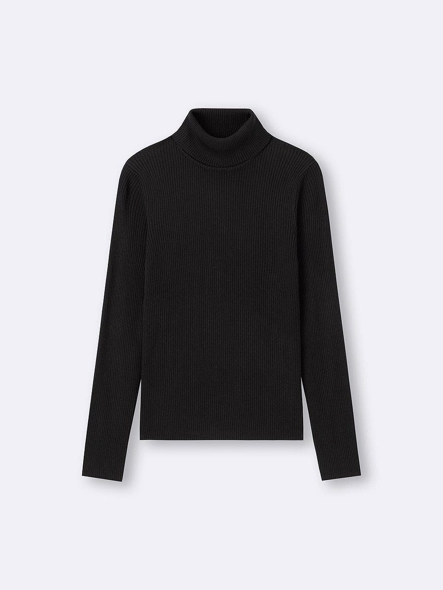 GUのリブタートルネックセーター