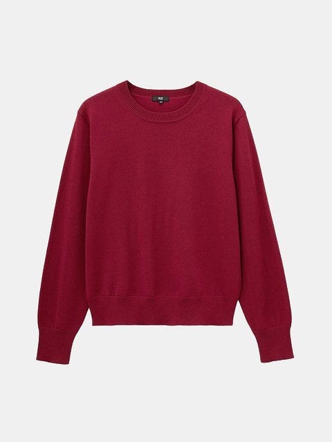 PLSTのメリノウールブレンドクルーネックセーター