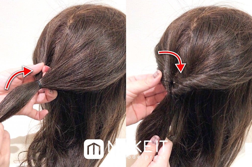 くるりんぱの簡単アレンジhow To ハーフアップ 編み込み風 ツインテールなど モデルプレス