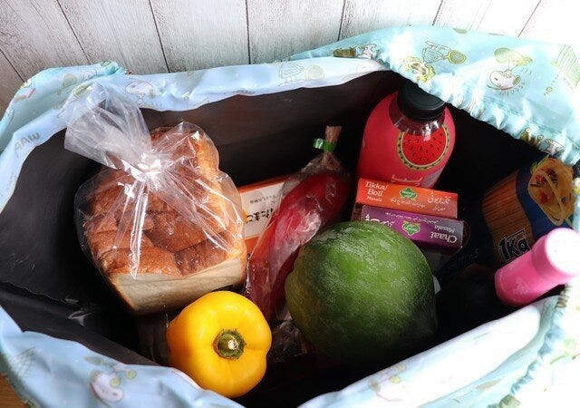 ムック　付録　宝島　画像　エコバッグ　スヌーピー　SNOOPY　バッグ収納　バッグの中身　食材　大容量