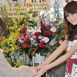 ファンと笑顔で握手する桐谷美玲
