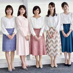 （左から）笹崎里菜、郡司恭子、市來玲奈、後呂有紗、岩田絵里奈（C）モデルプレス