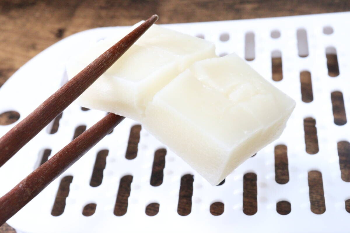 ダイソー　電子レンジ調理器（餅用）　　仕上がり