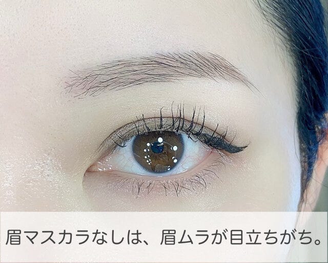 眉マスカラを使わないとムラが目立つ