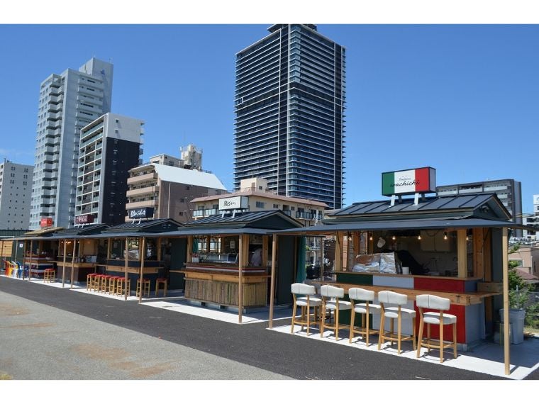 大阪・淀川河川敷に常設の屋台エリア 「淀川つつみ市 ミナモ十三」が完成