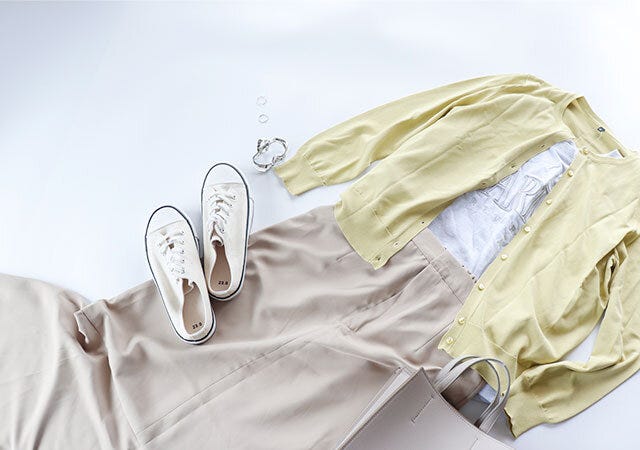 しまむら　ニット　カーディガン　コーデ