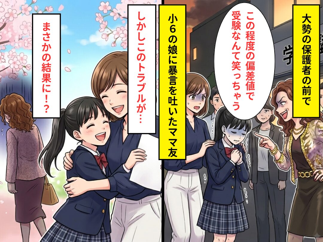 保護者の前で…ママ友から偏差値をバカにされた娘「受験辞めたい」しかし⇒その結果【まさかの事態】を招いた話。