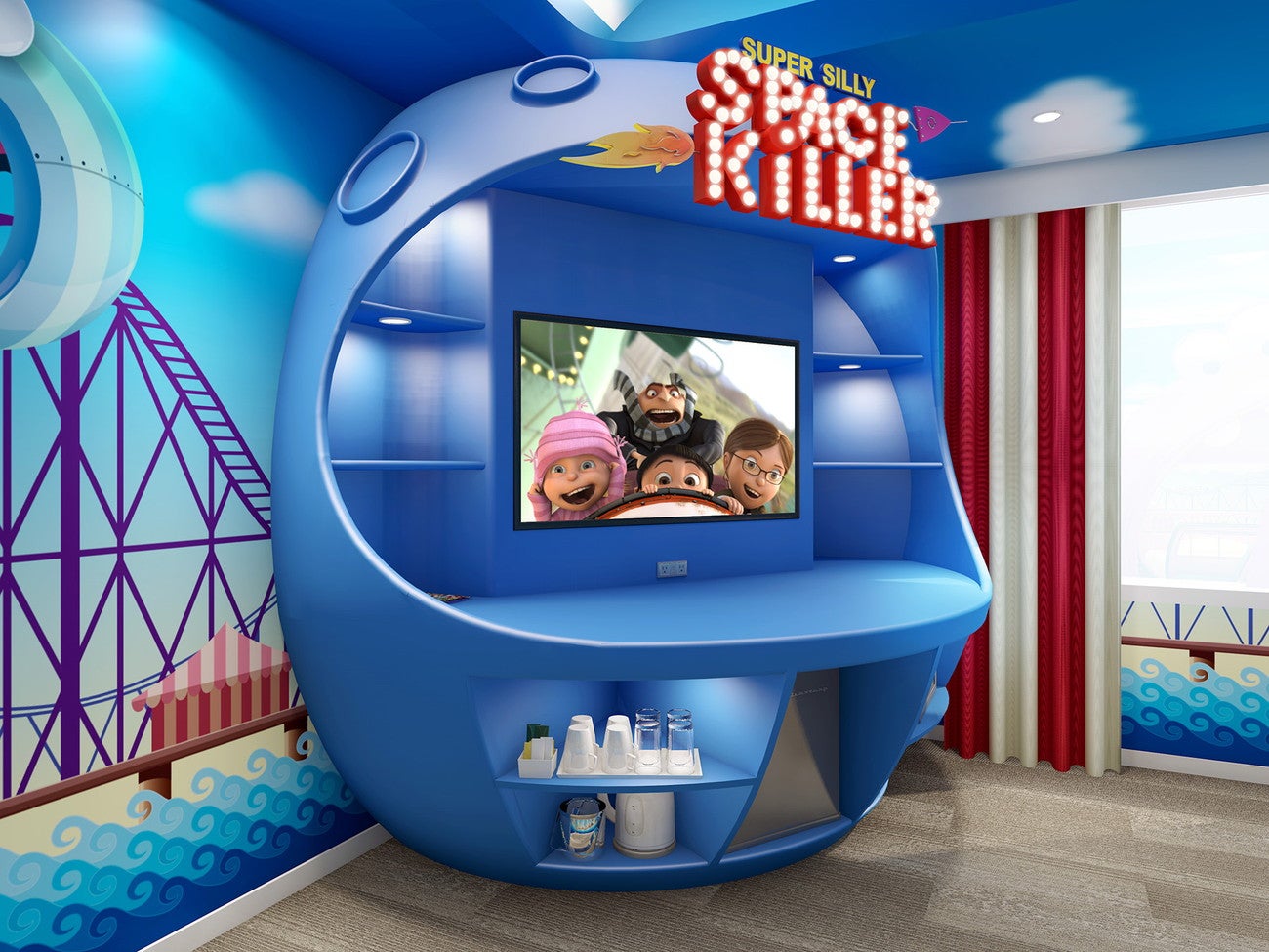 「ミニオンルーム 3 ～ 思い出の遊園地『スーパー・シリー・ファンランド』～」イメージ（提供画像）