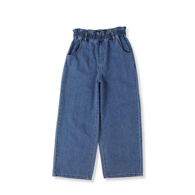 しまむらのハイウエストバギーデニムパンツ