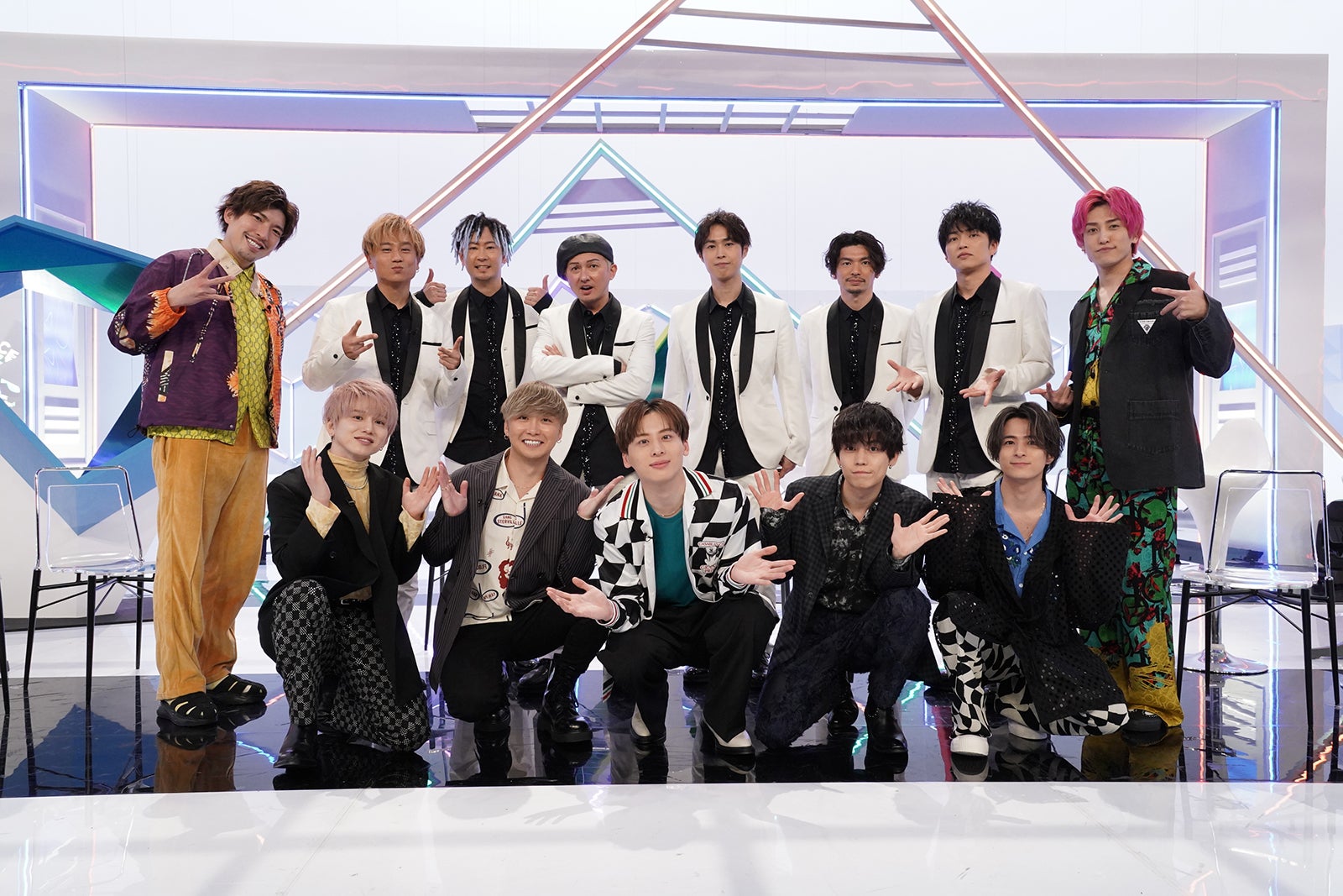 （前列）Da-iCE（後列左から）りんたろー。、DA PUMP、兼近大樹 （C）日本テレビ