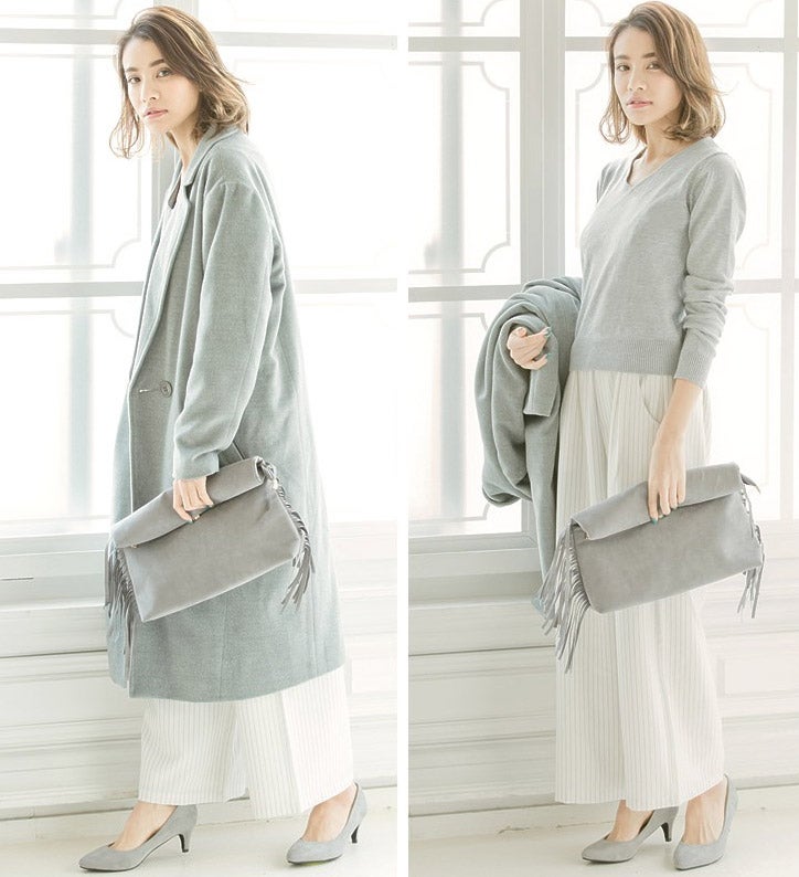 ピンストライプタックワイドパンツ「Re:EDIT by GALSTAR」2,398円（税込）／画像提供：Re:EDIT by GALSTAR