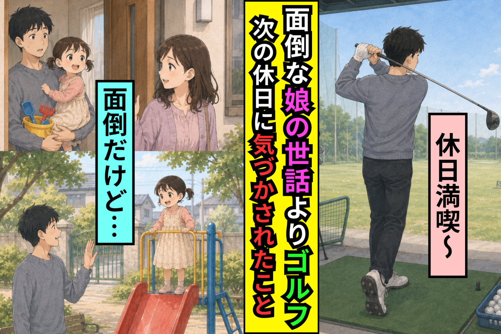 妻と娘を置いてゴルフへ行った俺が、次の休日に公園で気づいたこと