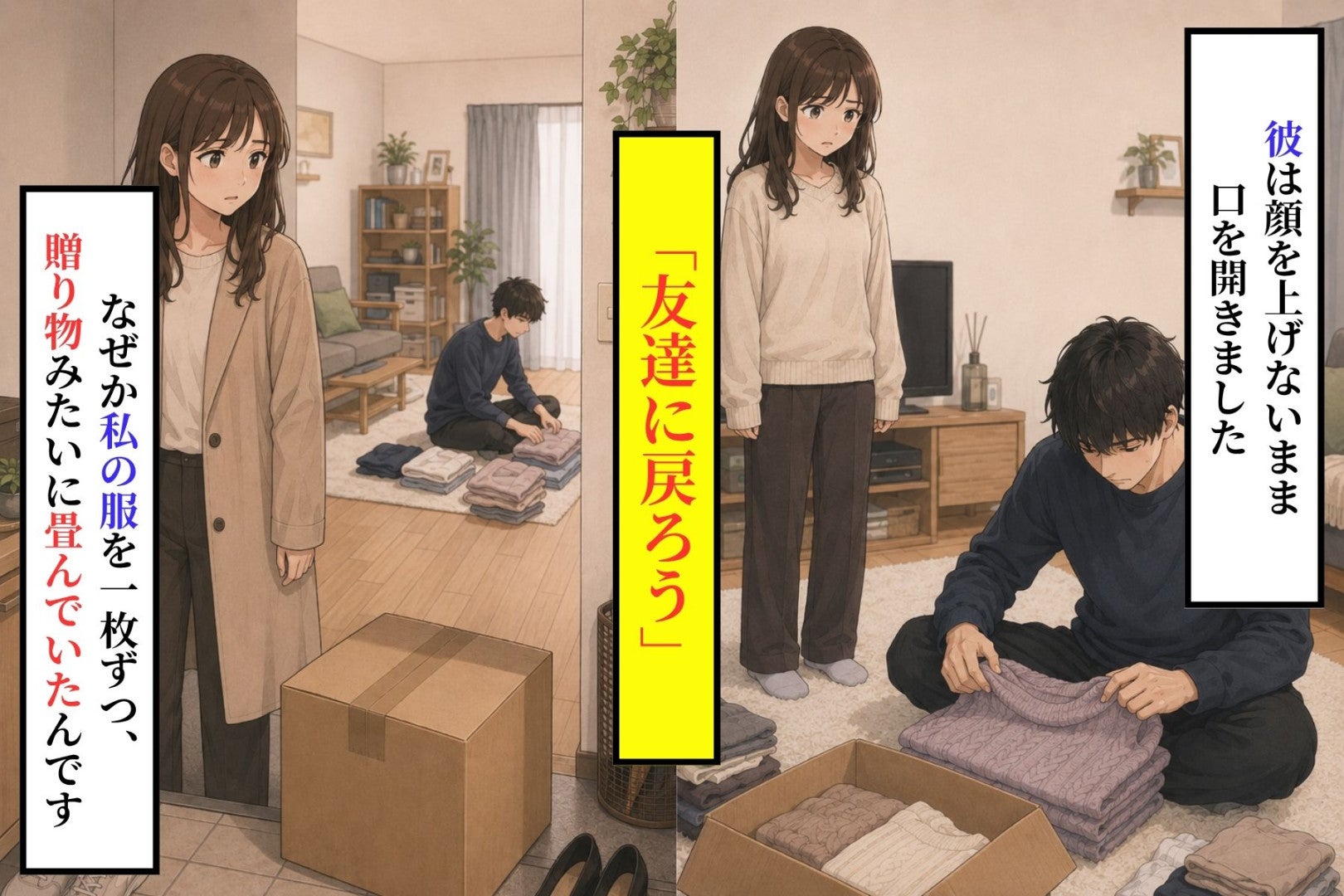 「友達に戻ろう」そう言った彼の手は、なぜか私の服を1枚ずつ、贈り物みたいに畳んでいた