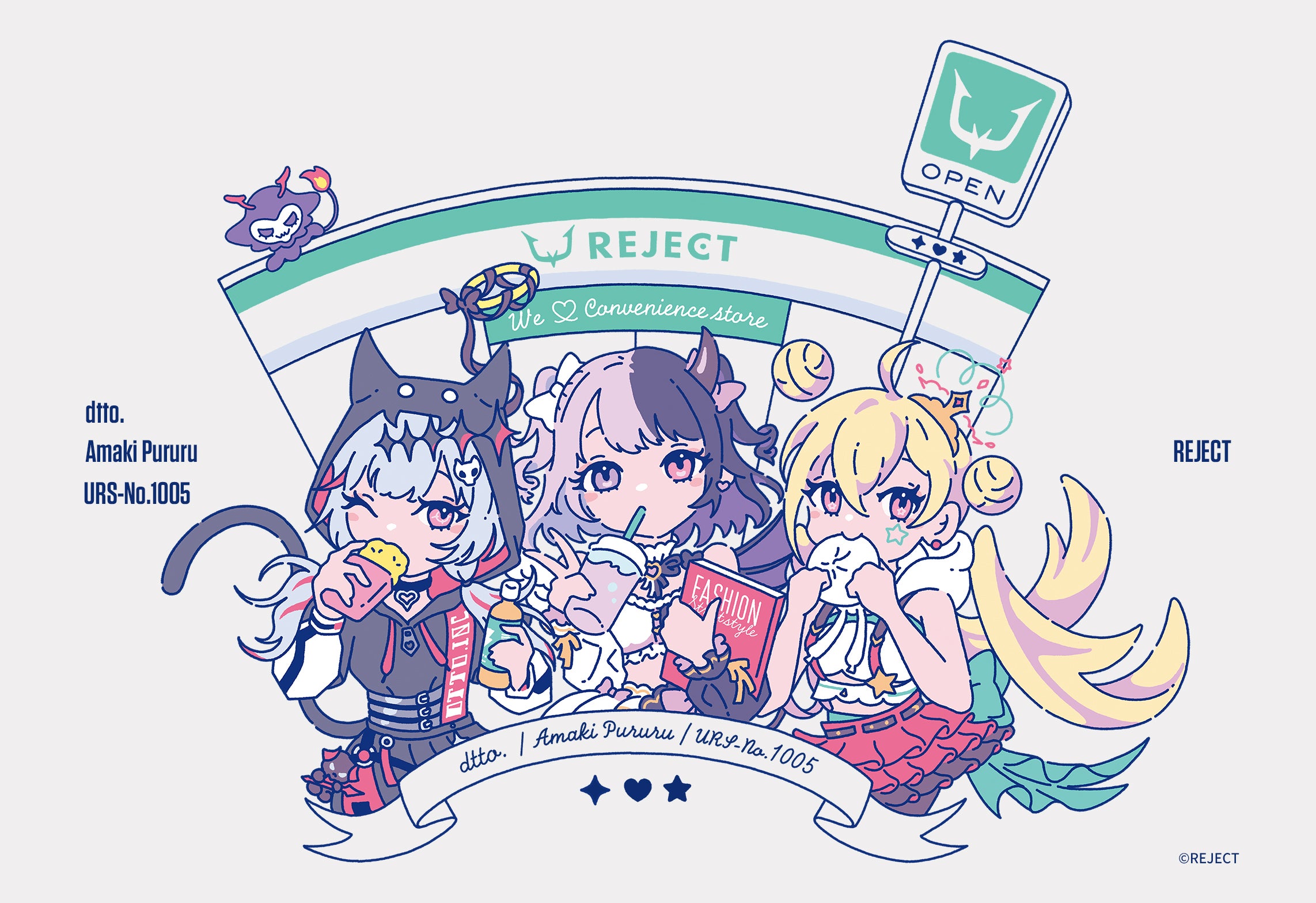 カイツブリ先生　集合イラスト（提供写真）