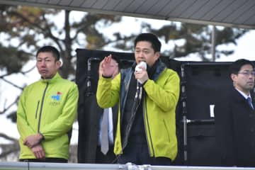 吉村前大阪府知事 「大阪を良くしたい」に大声のヤジやまず 「選挙妨害はやめてください」「反対意見はわかりますが」
