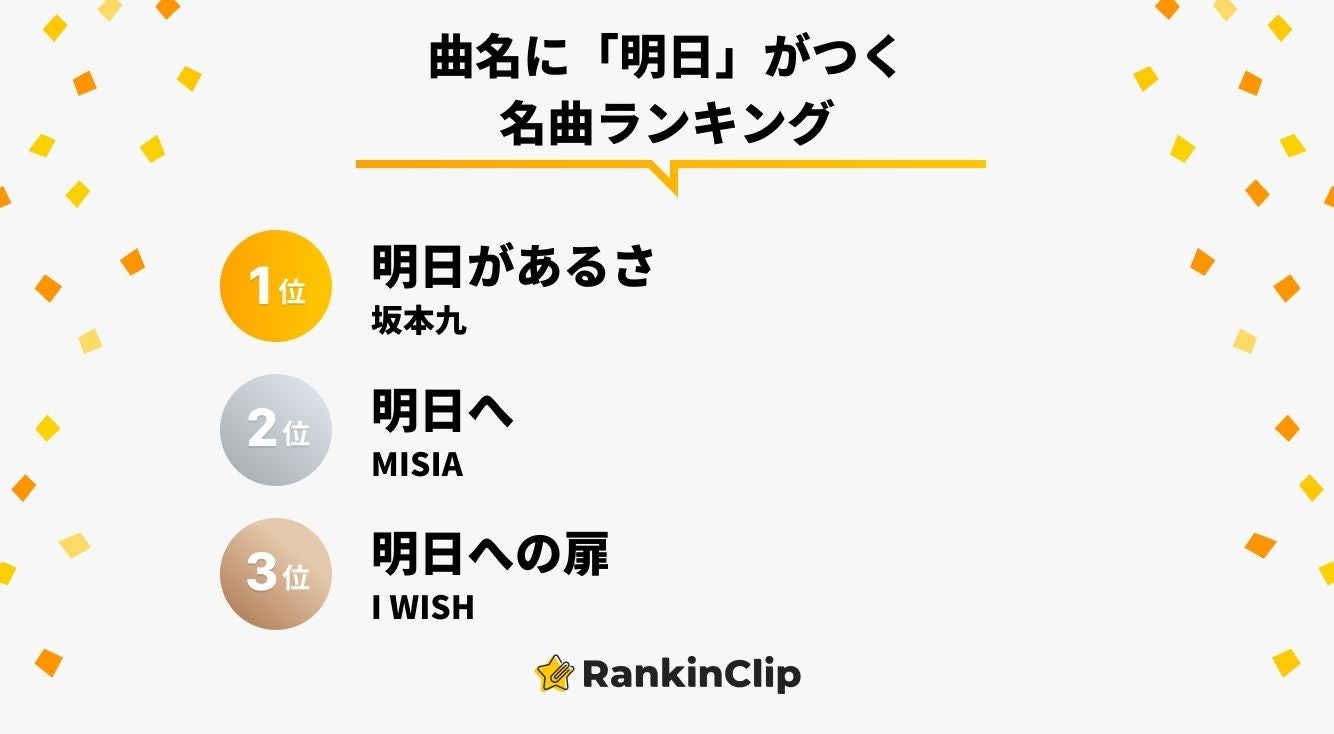 曲名に 明日 がつく名曲ランキング モデルプレス