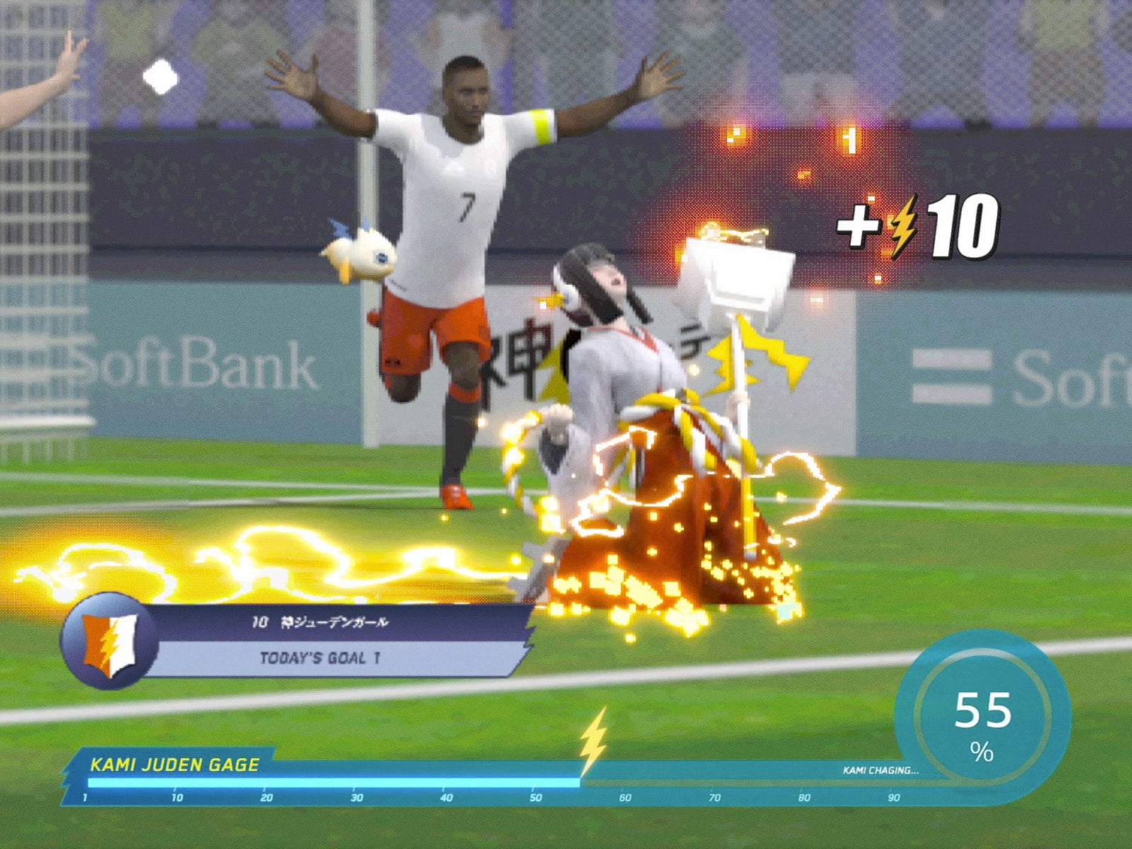 ソフトバンク新CM「神ジューデンガール」篇より（提供写真）