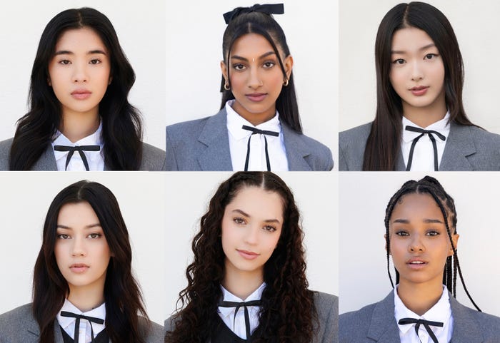 「KATSEYE」メンバー(上段左から)Sophia、Lara、Yoonchae(下段左から)Megan、Daniela、Manon(C)HYBE UMG LLC.