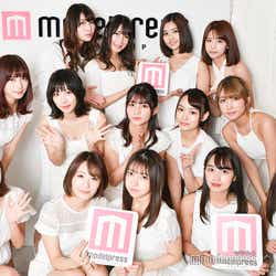 モデルプレス - 川崎あや・桃月なしこら「ゼロイチファミリア」美ボディ女子14人、モデルプレス編集部来訪!新年の抱負発表